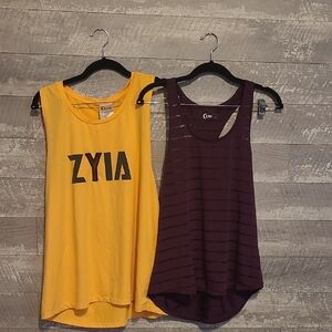 ZYIA Yellow and Purple Tank Tops